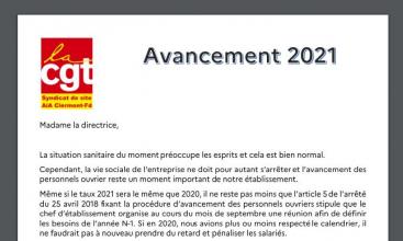 Syndicat AIA Clermont Ferrand - Tract avancement 2021