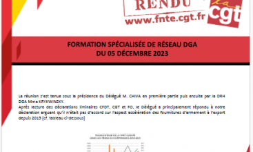 DL et CR de la Formation Spécialisée de Réseau de la DGA du 05 décembre 2023.