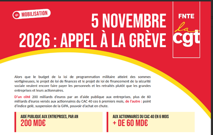 Tract FNTE : 05 novembre 2026 - Appel à la grève.
