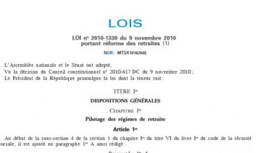 LOI 2010 RETRAITES