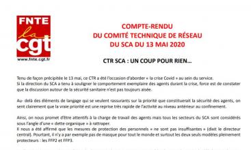 Compte -rendu et DL du comité technique du SCA du 13 mai 2020  CTR SCA : UN COUP POUR RIEN…