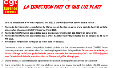 Eurenco Sorgues En MAI La Direction fait ce qui lui plait  site fnte cgt 