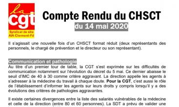 site cgt fnte Syndicat AIA Clermont-Ferrand Compte Rendu du CHSCT du 14 mai 2020 