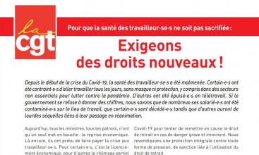 Pour que la santé des travailleur·se·s ne soit pas sacrifiée: Exigeons des droits nouveaux!