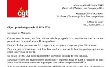 préavis de grève du 16 JUIN 2020.
