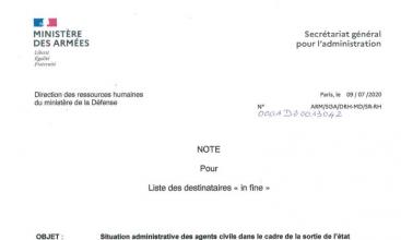 Situation administrative des agents civils dans le cadre de la sortie de l’état d’urgence sanitaire et mise en œuvre du télétravail