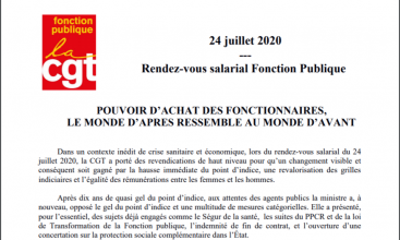 24 juillet 2020 --- Rendez-vous salarial Fonction Publique