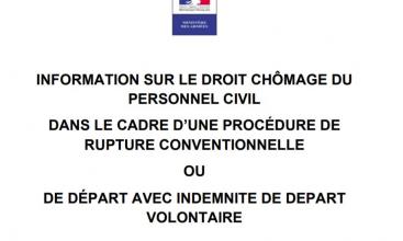 Information sur le droits au chômage dans le cadre d'une rupture conventionnelle ou d'une IDV