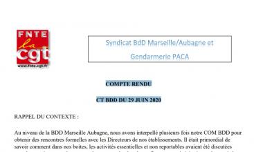 Syndicat Marseille Aubagne :compte rendu CT BDD DU 29/06/2020