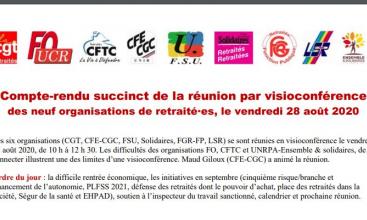 Compte rendu de la réunion des organisations retraités du 28/08/2020 