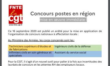 Concours postes de région - Mise en oeuvre immédiate ! - 