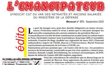 Syndicat retraités du Var - Journal l'Emancipateur - Mensuel Septembre 2020