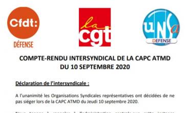 COMPTE-RENDU INTERSYNDICAL DE LA CAPC ATMD DU 10 SEPTEMBRE 2020