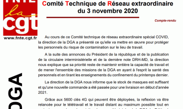 CTR extraordinaire DGA du 03/11/2020 - Compte-rendu et Déclaration liminaire