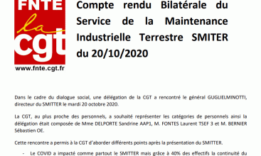 Compte-rendu bilatérale CGT/SMITTER du 20/10/2020