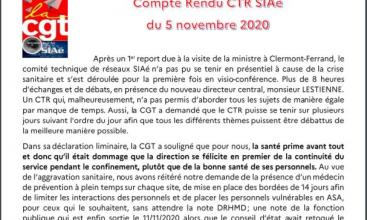 CTR SIAé du 5/11/2020 : Compte-rendu et Déclaration Liminaire de nos élus