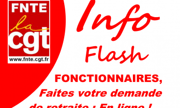 Info Flash  : FONCTIONNAIRES, Faites votre demande de retraite : En ligne !