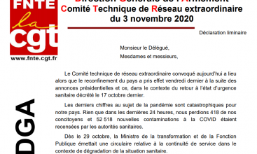 CTR extraordinaire DGA du 03/11/2020 - Déclaration liminaire