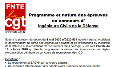 Programme et nature des épreuves au concours d’ Ingénieurs Civils de la Défense