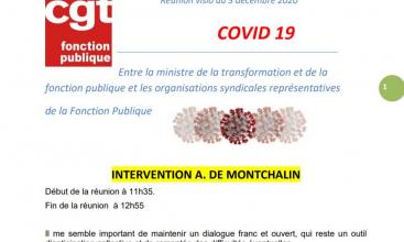 Fonction Publique CGT - Compte-rendu réunion hebdomadaire en visio du 03/12/2020