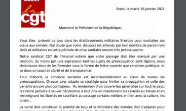 Syndicat Arsenal de Brest -  Vœux 2021 au Président de la République Macron  