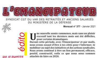 SYNDICAT CGT DU VAR DES RETRAITÉS ET ANCIENS SALARIÉS DU MINISTÈRE DE LA DÉFENSE : L’EMANCIPATEUR n° 377