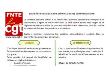 UFFC - Les différentes situations administratives du fonctionnaire.