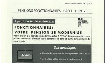 Pensions des Fonctionnaires - Bulletin Bascule en G1