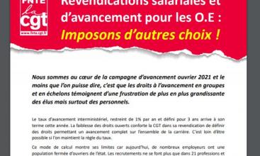 Revendications salariales et d’avancement pour les O.E : Imposons d’autres choix !