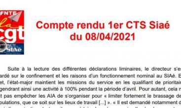 Comité Technique Spécial du SIAé du 08/04/2021 - Compte-rendu et Déclaration liminaire