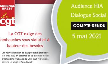 Syndicat Arsenal de Brest : Compte-rendu de la réunion de dialogue social de l'HIA Clermont-Tonnerre du 5 mai 2021