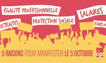 Pour le progrès social, le 5 octobre 2021, agissons en grève et en manifestation !