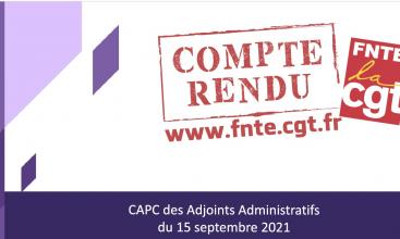 CAPC des Adjoints Administratifs du 15 septembre 2021.