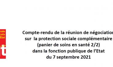 UFSE : Compte-rendu de la réunion sur la Protection Sociale Complémentaire du 7 septembre 2021.