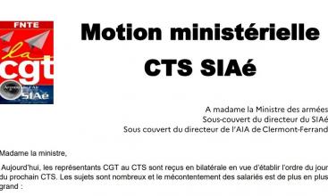 Motion ministérielle CTS SIAé du 30 septembre 2021.