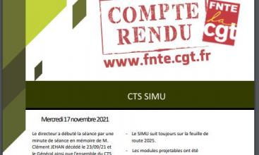 CTS SIMU du 17 novembre 2021 - Compte-rendu et Déclaration Liminaire