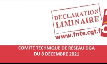 Déclaration liminaire du CTR DGA du 8 décembre 2021.