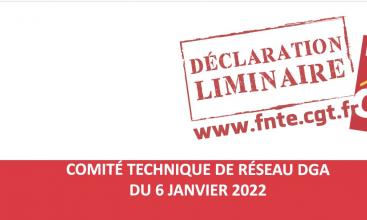 Déclaration liminaire du CTR DGA du 6 janvier 2022.