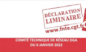 Déclaration liminaire du CTR DGA du 6 janvier 2022.