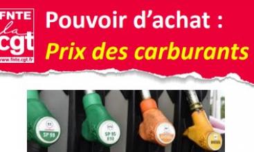 Tract FNTE Pouvoir d'achat : Prix des carburants.