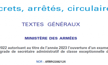 Arrêté du 11 mars 2022 autorisant pour 2023 l'ouverture d'un exam pro pour accès à SACE