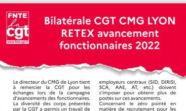 CR bilatérale CMG Lyon : RETEX avancement fonctionnaires 2022.