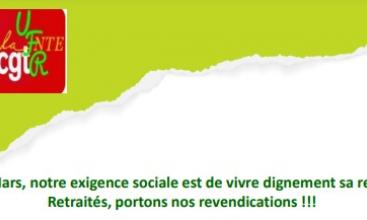 Tract UFR : Le 24 mars, notre exigence sociale est de vivre dignement sa retraite : Retraités, portons nos revendications !!!