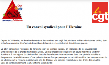 Un convoi syndical pour l’Ukraine