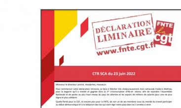 CTR SCA du 23/06/2022 - Déclaration Liminaire