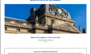 Instruction n°0001D22009103/ARM/SGA/DRH-MD relative au classement en trois groupes des fonctions des SA du MinArm au regard de leur IFSE du 20 mai 2022