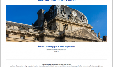 Instruction n°0001D22009103/ARM/SGA/DRH-MD relative au classement en trois groupes des fonctions des SA du MinArm au regard de leur IFSE du 20 mai 2022