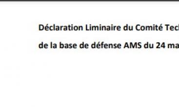 Déclaration liminaire du CT BdD ANGERS, LE MANS, SAUMUR du 24 mai 2022.
