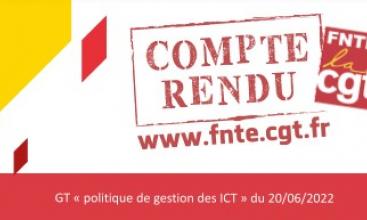 Groupe de Travail "Politique de gestion des ICT" du 20 juin 2022.