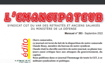 Syndicat retraités du Var - Journal l'Emancipateur Septembre 2022